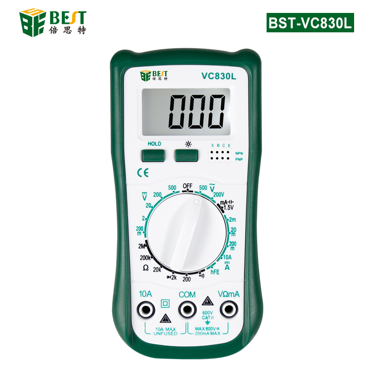 BST-VC830L 雙背光數(shù)字萬用表 手動量程 三位半背光顯示屏